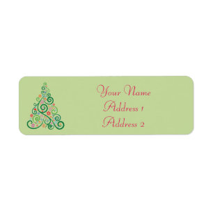Christmas Tree Return Address Labels