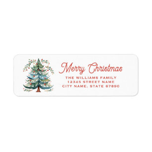 Christmas Tree Return Address Labels