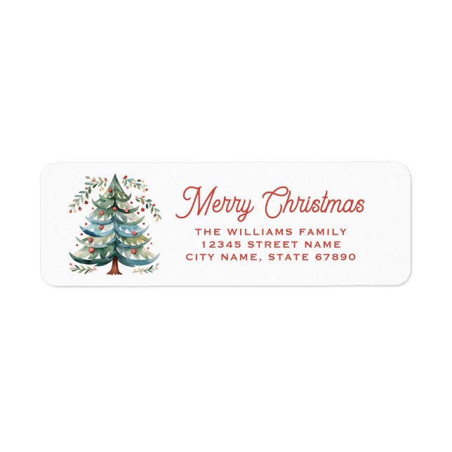 Christmas Tree Return Address Labels (Front)