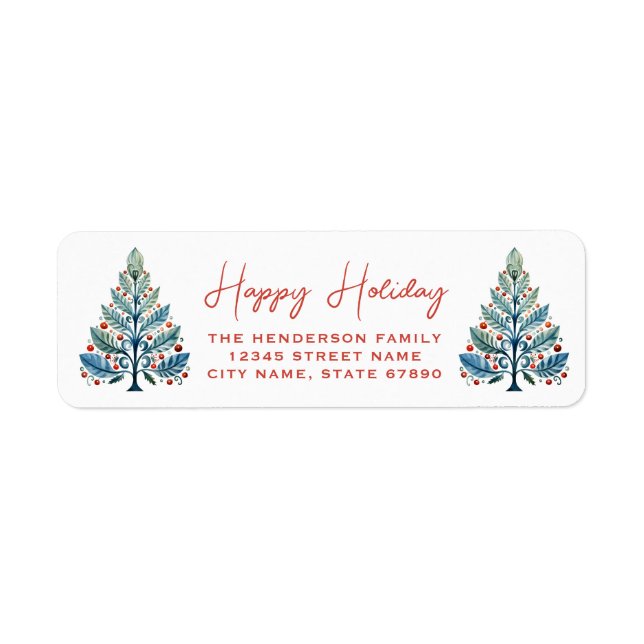 Christmas Tree Return Address Labels (Front)