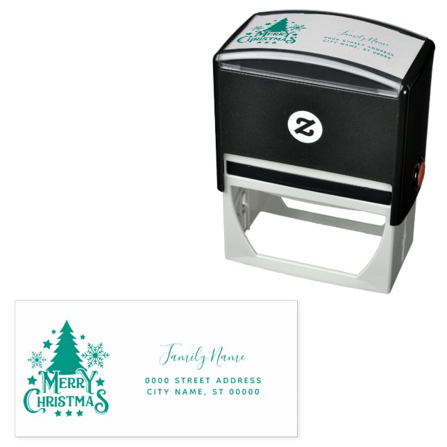 Christmas Tree Return Address Self-inking Stamp (In Situ)