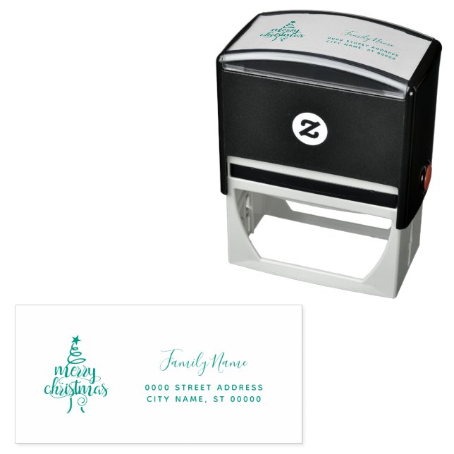 Christmas Tree Return Address Self-inking Stamp (In Situ)