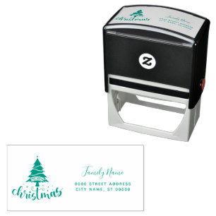 Christmas Tree Return Address Self-inking Stamp
