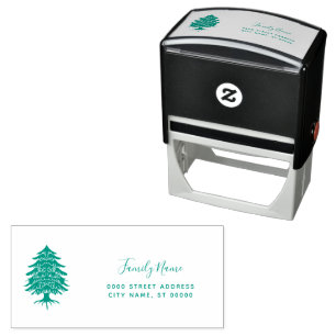 Christmas Tree Return Address Self-inking Stamp