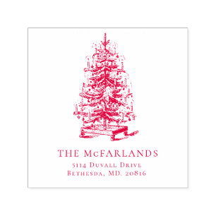 Christmas Tree return address stamp