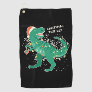 Christmas Tree-Rex Golf Towel