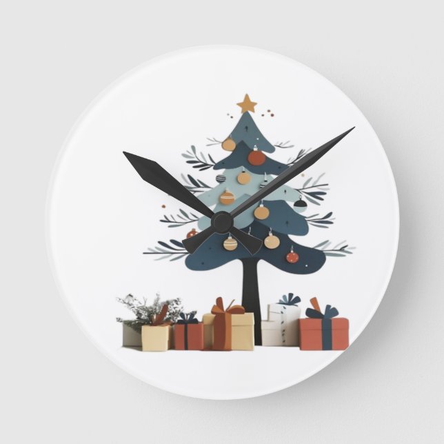 Christmas tree  round clock (Front)
