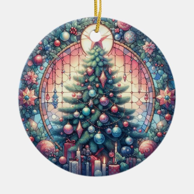 Christmas Tree Round Ornament (Front)