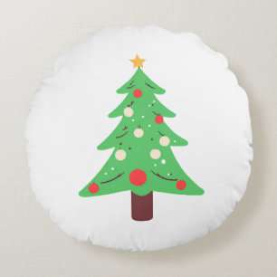 Christmas Tree Round Pillow