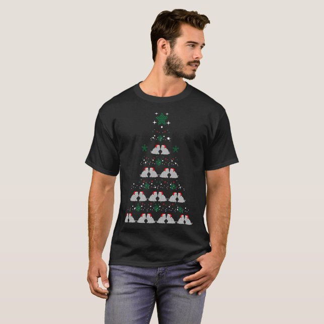 Christmas Tree Russian Blue Cat Ugly Sweater Gift (Front Full)