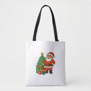Christmas Tree Santa Claus  Tote Bag
