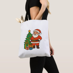 Christmas Tree Santa Claus  Tote Bag