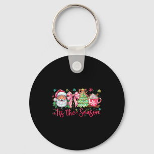 Christmas Tree Santa Coquette Bow Cocoa Tis The Se Keychain