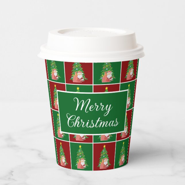 Christmas tree | Santa | customizable Paper Cups (Left)