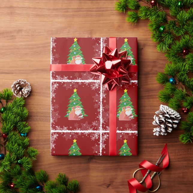 Christmas tree | Santa | customizable Wrapping Paper (Holiday Gift)