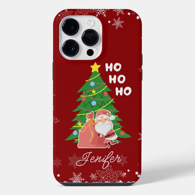 Christmas tree | Santa | gift customizable iPhone Case (Back)