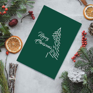 Christmas Tree Scandi Minimalist Simple Holiday  Postcard
