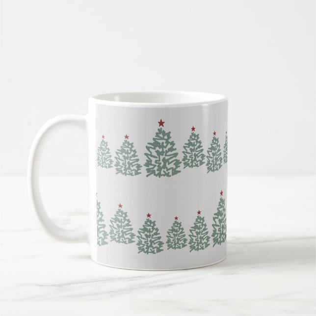 Christmas Tree Scandinavian Christmas Pattern Coffee Mug (Left)