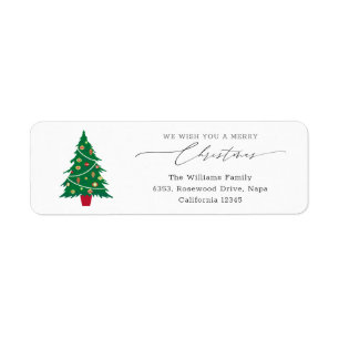 Christmas Tree Script Christmas Return Address