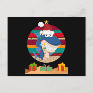 christmas tree shark postcard