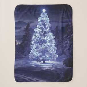 Christmas Tree Sherpa Blanket