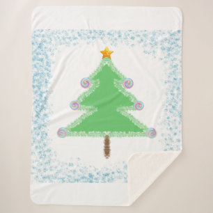 Christmas Tree Sherpa Blanket