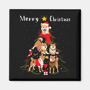 Christmas Tree Shiba Inu Lover Xmas Dog Owner New  Magnet