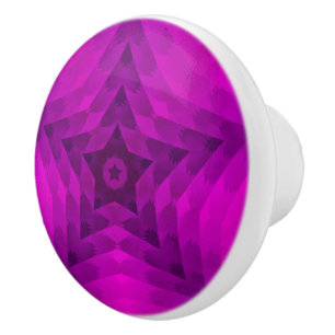 Christmas Tree Silhouette & Purple Star Gradient Ceramic Knob