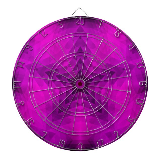 Christmas Tree Silhouette & Purple Star Gradient Dartboard (Front)