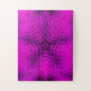 Christmas Tree Silhouette & Purple Star Gradient Jigsaw Puzzle