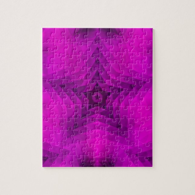 Christmas Tree Silhouette & Purple Star Gradient Jigsaw Puzzle (Vertical)