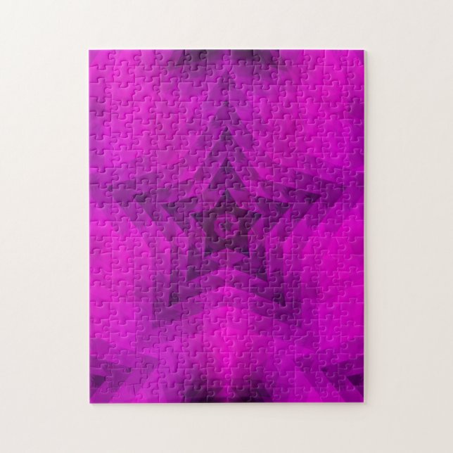 Christmas Tree Silhouette & Purple Star Gradient Jigsaw Puzzle (Vertical)