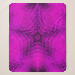 Christmas Tree Silhouette & Purple Star Gradient Sherpa Blanket