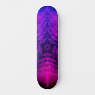 Christmas Tree Silhouette & Purple Star Gradient Skateboard