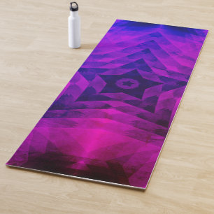 Christmas Tree Silhouette & Purple Star Gradient Yoga Mat