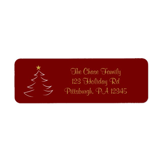 Christmas Tree Silhouette return address (Front)