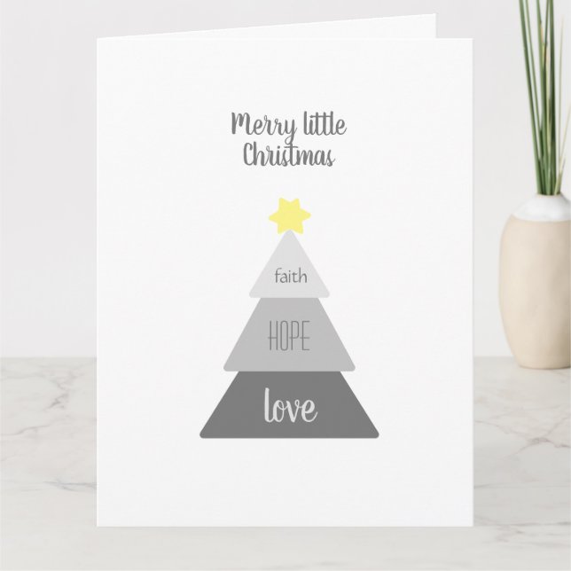 Christmas Tree Simple Faith Hope Love Christmas Card (Front)