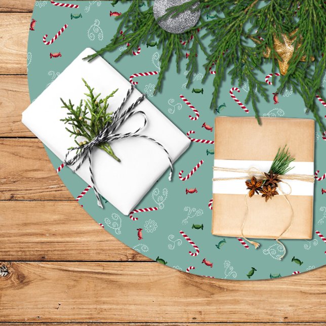 Christmas Tree Skirt, Candy Cane Brushed Polyester Tree Skirt (Creator Uploaded)