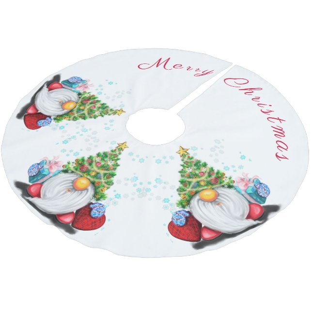 Christmas Tree Skirt Gnomes With Gifts For You (Angled)