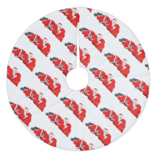 Christmas Tree Skirt/Sleeping Santa Fleece Tree Skirt