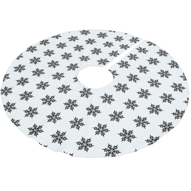 Christmas Tree Skirt-Snowflakes Brushed Polyester Tree Skirt (Angled)
