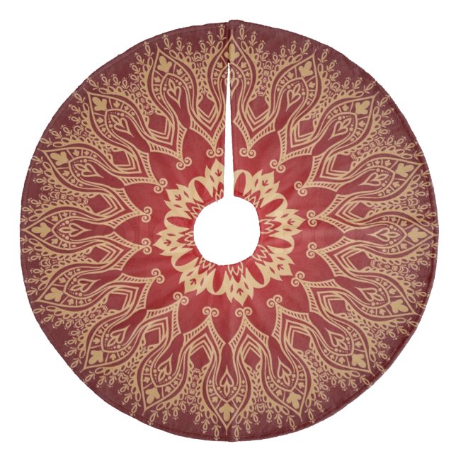 Christmas Tree Skirt/Snowflakes Fleece Tree Skirt (Front)