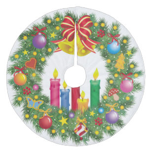 Christmas Tree Skirt/Wreath Fleece Tree Skirt