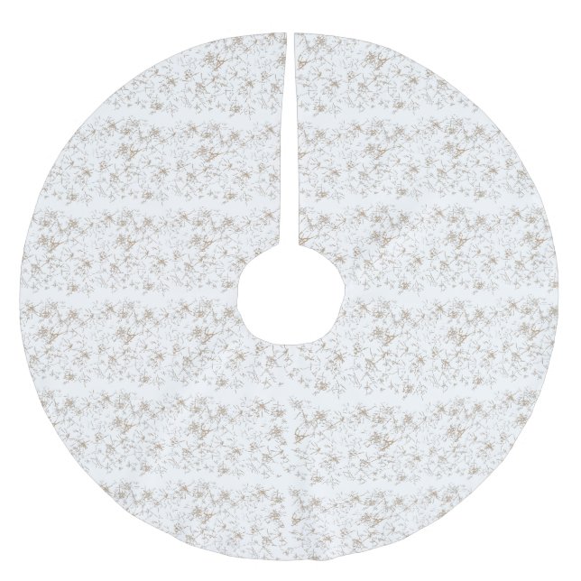 Christmas Tree Skirts. Felt. Glitter | Velvet Gold Brushed Polyester Tree Skirt (Front)