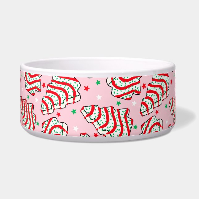 Christmas Tree Snack Cake Dog Bowl (Front)