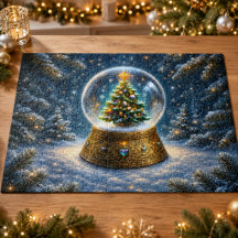 Christmas Tree Snow Globe in Woodland Forest