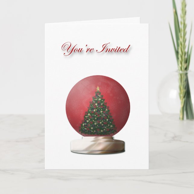 Christmas Tree Snow Globe Invitation (Front)