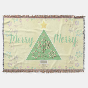 Christmas Tree & Snow Throw Blanket