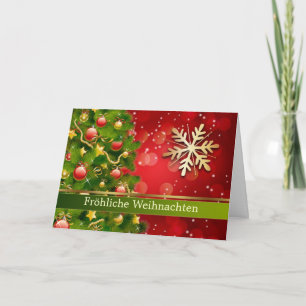 Christmas tree snowflakes German Holiday Card