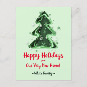 Christmas Tree Snowflakes We Have Moved New Home  Postcard